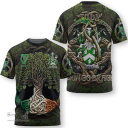 ScotsTee Shop Irish Tuly or McAtilla Coat of Arms Irish T Shirt Family Crest Irish Is My Root T Shirt