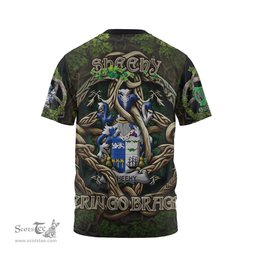 ScotsTee Shop Irish Sheehy or McSheehy Coat of Arms Irish T Shirt Family Crest Irish Is My Root T Shirt