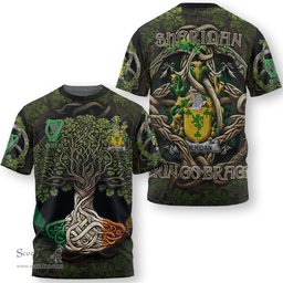 ScotsTee Shop Irish Sheridan Coat of Arms Irish T Shirt Family Crest Irish Is My Root T Shirt