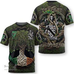 ScotsTee Shop Irish Tempest Coat of Arms Irish T Shirt Family Crest Irish Is My Root T Shirt