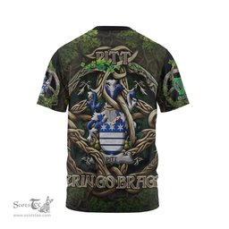 ScotsTee Shop Irish Pitt Coat of Arms Irish T Shirt Family Crest Irish Is My Root T Shirt