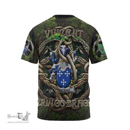 ScotsTee Shop Irish Vincent Coat of Arms Irish T Shirt Family Crest Irish Is My Root T Shirt