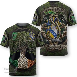 ScotsTee Shop Irish Stanley Coat of Arms Irish T Shirt Family Crest Irish Is My Root T Shirt
