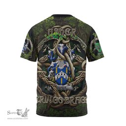 ScotsTee Shop Irish Usher Coat of Arms Irish T Shirt Family Crest Irish Is My Root T Shirt