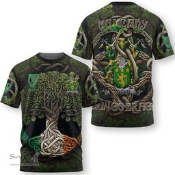 ScotsTee Shop Irish Mulcahy or O Mulcahy Coat of Arms Irish T Shirt Family Crest Irish Is My Root T Shirt