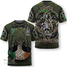 ScotsTee Shop Irish Pratt Coat of Arms Irish T Shirt Family Crest Irish Is My Root T Shirt