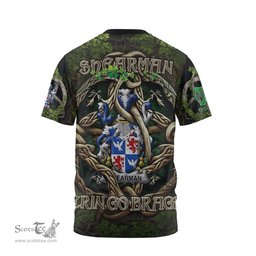 ScotsTee Shop Irish Shearman Coat of Arms Irish T Shirt Family Crest Irish Is My Root T Shirt