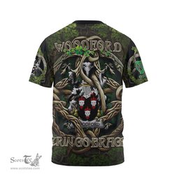 ScotsTee Shop Irish Woodford Coat of Arms Irish T Shirt Family Crest Irish Is My Root T Shirt