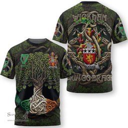 ScotsTee Shop Irish Wickham Coat of Arms Irish T Shirt Family Crest Irish Is My Root T Shirt
