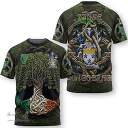 ScotsTee Shop Irish Stone Coat of Arms Irish T Shirt Family Crest Irish Is My Root T Shirt