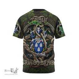 ScotsTee Shop Irish Tobin Coat of Arms Irish T Shirt Family Crest Irish Is My Root T Shirt