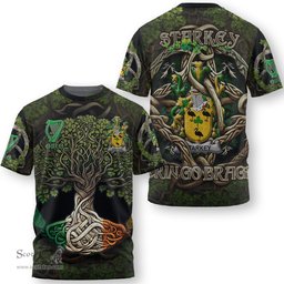 ScotsTee Shop Irish Starkey Coat of Arms Irish T Shirt Family Crest Irish Is My Root T Shirt