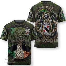 ScotsTee Shop Irish Quicke Coat of Arms Irish T Shirt Family Crest Irish Is My Root T Shirt