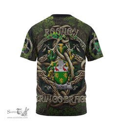 ScotsTee Shop Irish Rooney or O Rooney Coat of Arms Irish T Shirt Family Crest Irish Is My Root T Shirt