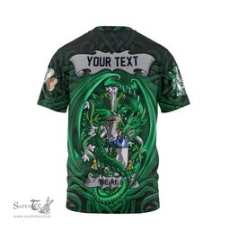 ScotsTee Shop Irish Beirne or O Beirne Coat of Arms Irish T Shirt Family Crest Green Dragon Of Ireland T Shirt