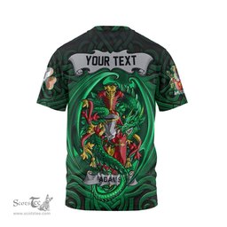 ScotsTee Shop Irish Adams Coat of Arms Irish T Shirt Family Crest Green Dragon Of Ireland T Shirt
