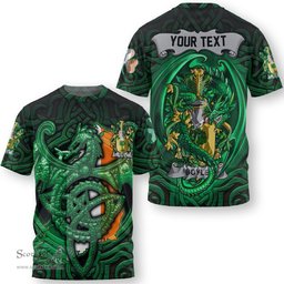 ScotsTee Shop Irish Boyle or O Boyle Coat of Arms Irish T Shirt Family Crest Green Dragon Of Ireland T Shirt