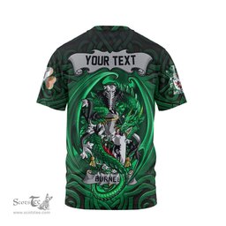 ScotsTee Shop Irish Burnell Coat of Arms Irish T Shirt Family Crest Green Dragon Of Ireland T Shirt