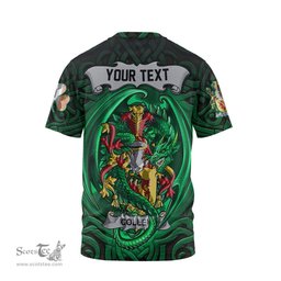ScotsTee Shop Irish Colley or McColley Coat of Arms Irish T Shirt Family Crest Green Dragon Of Ireland T Shirt