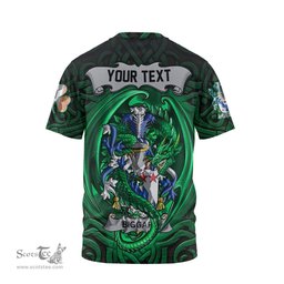 ScotsTee Shop Irish Biggar Coat of Arms Irish T Shirt Family Crest Green Dragon Of Ireland T Shirt