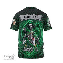 ScotsTee Shop Irish Crean or O Crean Coat of Arms Irish T Shirt Family Crest Green Dragon Of Ireland T Shirt