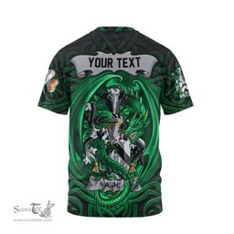 ScotsTee Shop Irish Ashe Coat of Arms Irish T Shirt Family Crest Green Dragon Of Ireland T Shirt