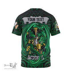 ScotsTee Shop Irish Abraham Coat of Arms Irish T Shirt Family Crest Green Dragon Of Ireland T Shirt