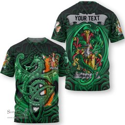 ScotsTee Shop Irish Branigan or O Branagan Coat of Arms Irish T Shirt Family Crest Green Dragon Of Ireland T Shirt