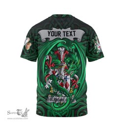 ScotsTee Shop Irish Bloomfield Coat of Arms Irish T Shirt Family Crest Green Dragon Of Ireland T Shirt