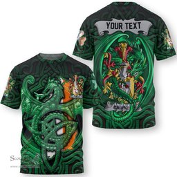 ScotsTee Shop Irish Cairnes Coat of Arms Irish T Shirt Family Crest Green Dragon Of Ireland T Shirt