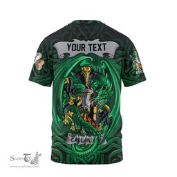 ScotsTee Shop Irish Callander Coat of Arms Irish T Shirt Family Crest Green Dragon Of Ireland T Shirt