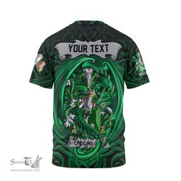 ScotsTee Shop Irish Connor or O Connor Corcomroe Coat of Arms Irish T Shirt Family Crest Green Dragon Of Ireland T Shirt