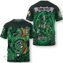 ScotsTee Shop Irish Connor or O Connor Corcomroe Coat of Arms Irish T Shirt Family Crest Green Dragon Of Ireland T Shirt