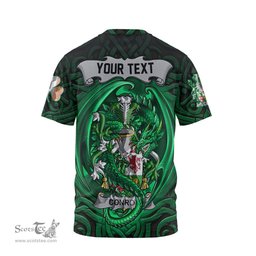 ScotsTee Shop Irish Conroy or O Conry Coat of Arms Irish T Shirt Family Crest Green Dragon Of Ireland T Shirt
