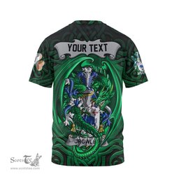 ScotsTee Shop Irish Crowley or O Crouley Coat of Arms Irish T Shirt Family Crest Green Dragon Of Ireland T Shirt