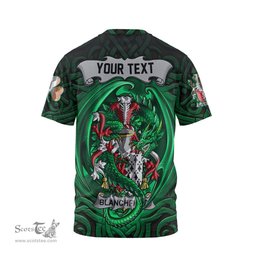 ScotsTee Shop Irish Blanchfield Coat of Arms Irish T Shirt Family Crest Green Dragon Of Ireland T Shirt