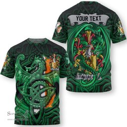 ScotsTee Shop Irish Halthom Coat of Arms Irish T Shirt Family Crest Green Dragon Of Ireland T Shirt