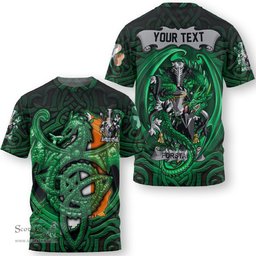 ScotsTee Shop Irish Forde or Consnave Coat of Arms Irish T Shirt Family Crest Green Dragon Of Ireland T Shirt