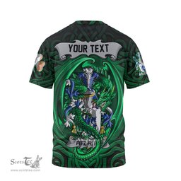 ScotsTee Shop Irish Fitz Rith Coat of Arms Irish T Shirt Family Crest Green Dragon Of Ireland T Shirt