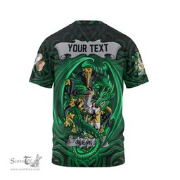ScotsTee Shop Irish Glennon or Glenane Coat of Arms Irish T Shirt Family Crest Green Dragon Of Ireland T Shirt