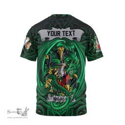 ScotsTee Shop Irish Giggins Coat of Arms Irish T Shirt Family Crest Green Dragon Of Ireland T Shirt