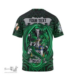 ScotsTee Shop Irish McCourt Coat of Arms Irish T Shirt Family Crest Green Dragon Of Ireland T Shirt