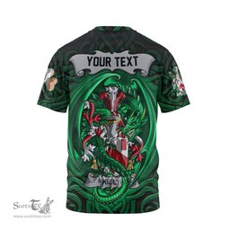 ScotsTee Shop Irish Kiely Coat of Arms Irish T Shirt Family Crest Green Dragon Of Ireland T Shirt