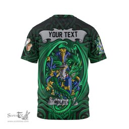 ScotsTee Shop Irish Moleyns Coat of Arms Irish T Shirt Family Crest Green Dragon Of Ireland T Shirt