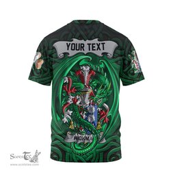 ScotsTee Shop Irish Hickman Coat of Arms Irish T Shirt Family Crest Green Dragon Of Ireland T Shirt