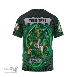 ScotsTee Shop Irish McGuiness or McGenis Coat of Arms Irish T Shirt Family Crest Green Dragon Of Ireland T Shirt