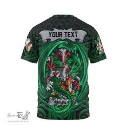 ScotsTee Shop Irish Manders Coat of Arms Irish T Shirt Family Crest Green Dragon Of Ireland T Shirt