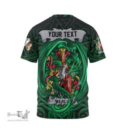 ScotsTee Shop Irish Keyes Coat of Arms Irish T Shirt Family Crest Green Dragon Of Ireland T Shirt