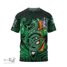 ScotsTee Shop Irish McClure Coat of Arms Irish T Shirt Family Crest Green Dragon Of Ireland T Shirt