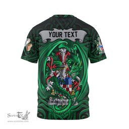 ScotsTee Shop Irish Micklethwait Coat of Arms Irish T Shirt Family Crest Green Dragon Of Ireland T Shirt